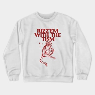 Rizz Em With The Tism Vintage T-Shirt, Retro Funny Frog Shirt, Frog Meme Crewneck Sweatshirt